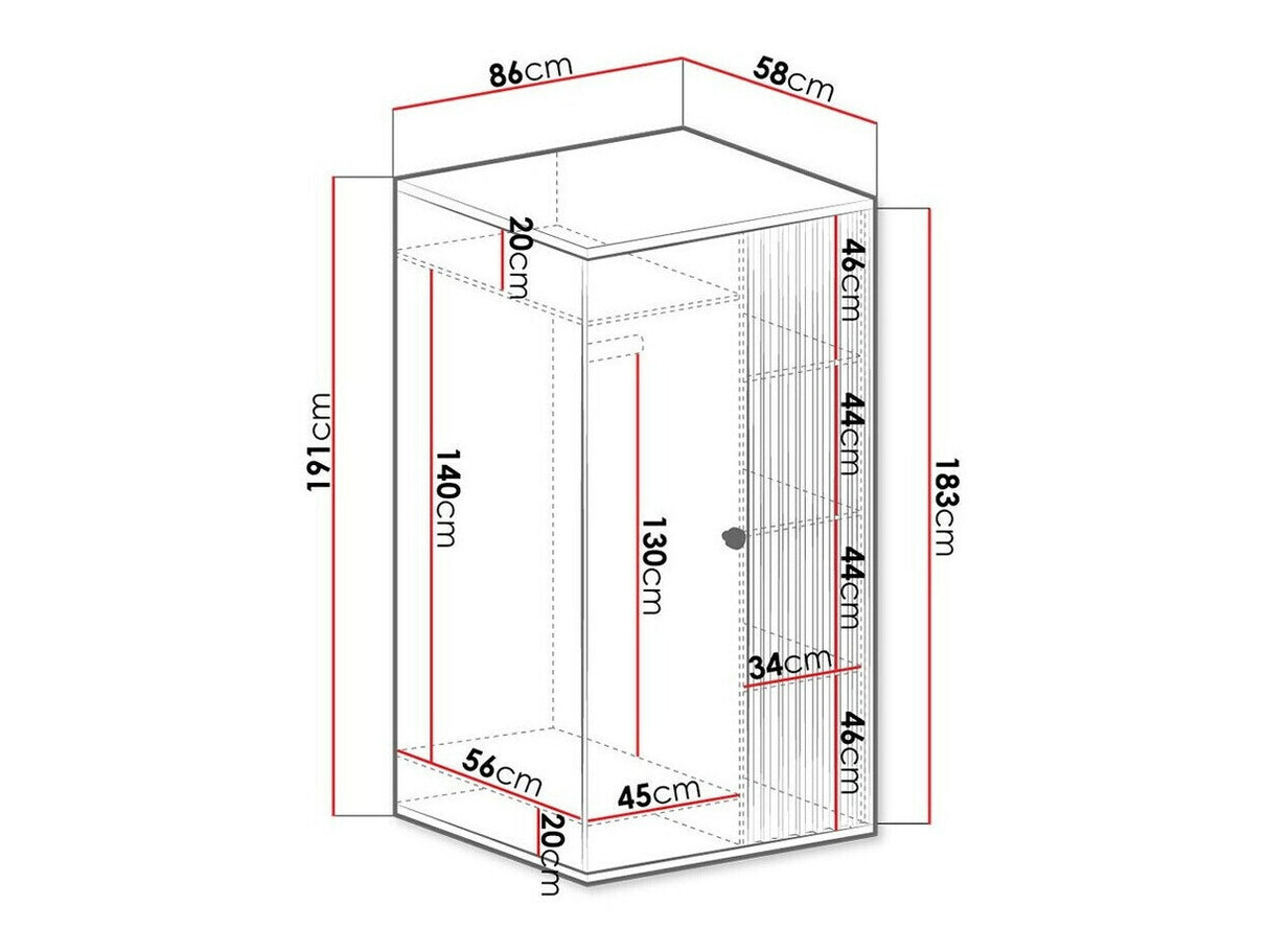 Gardróbszekrény CALI C-1 (Sigeren SG01)