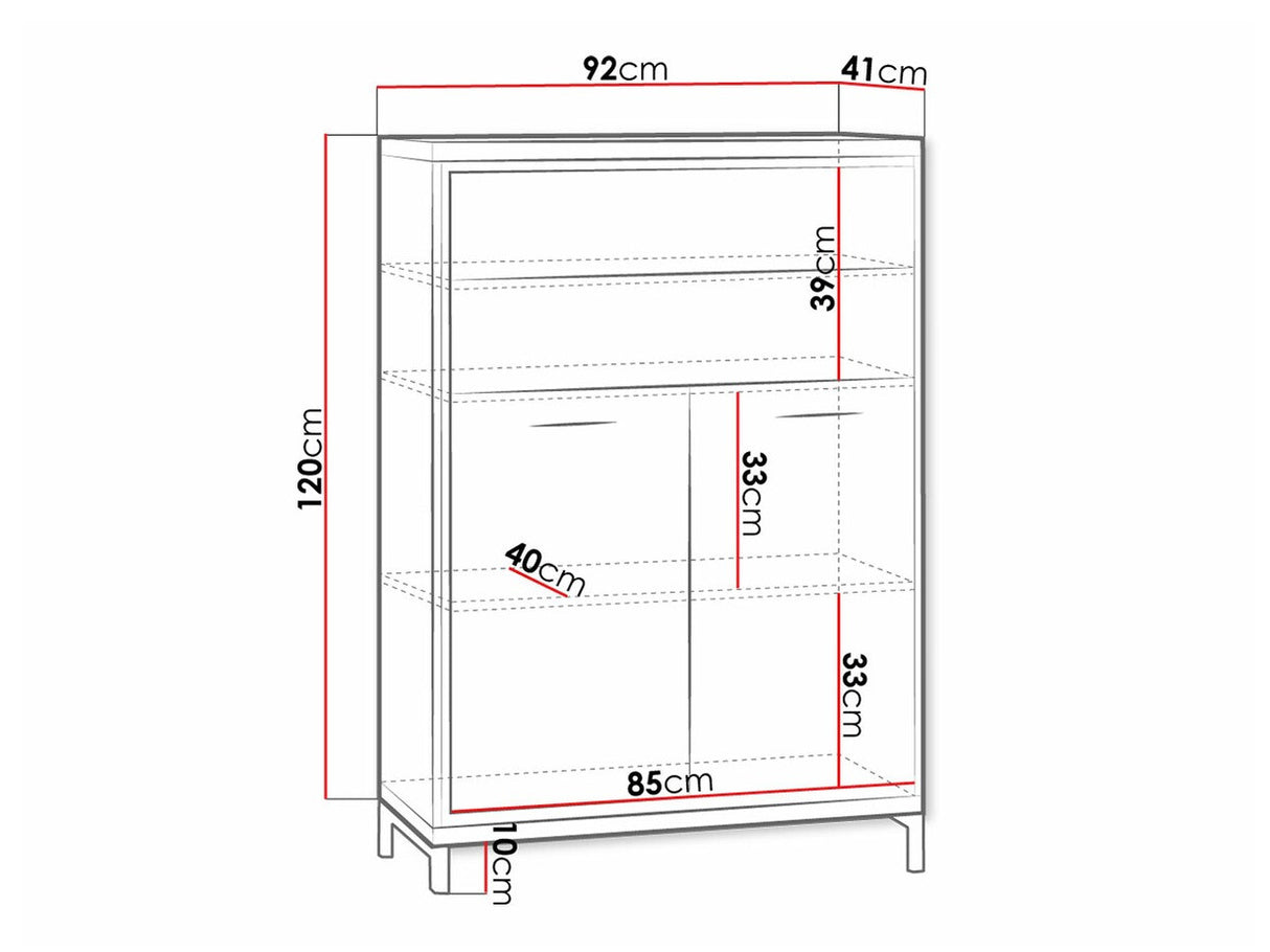 Komód MEDIOLAN 06 (Sarged SR06), Szín: Fényes fa, Led világítás: Nem, Lábak: Igen