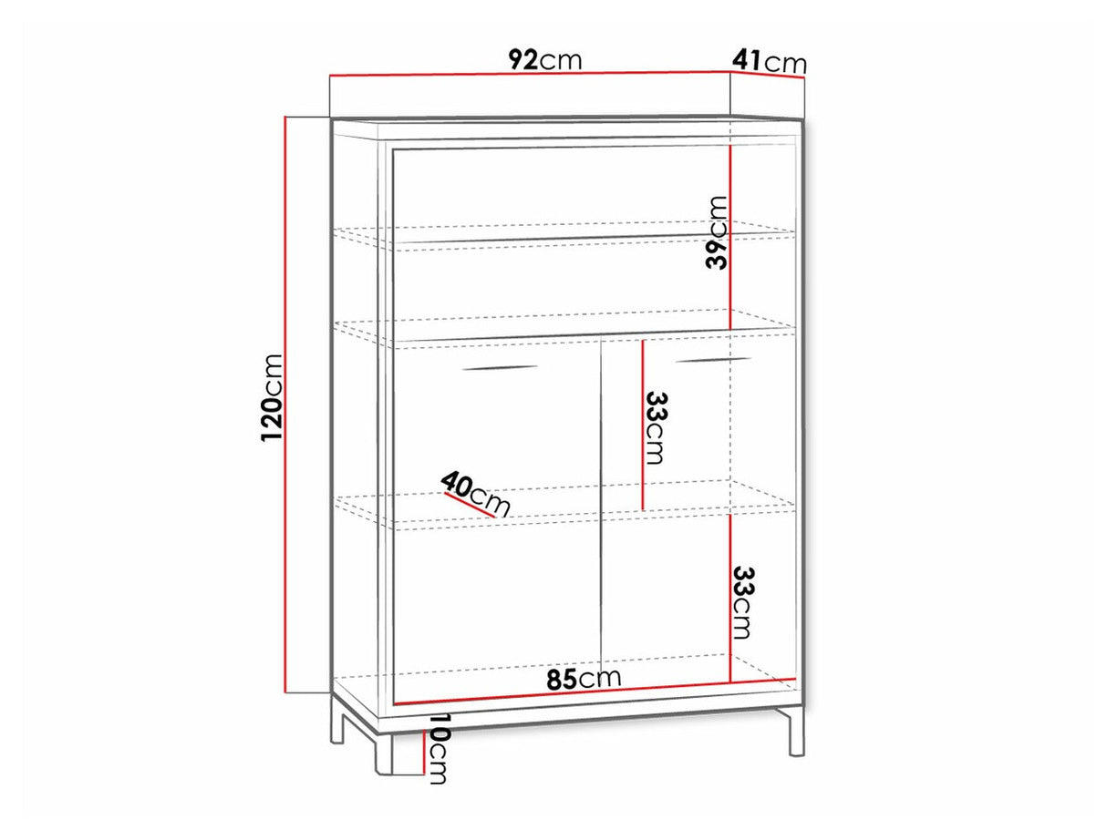Komód MEDIOLAN 06 (Sarged SR06), Szín: Fényes fa + Tölgy, Led világítás: Nem, Lábak: Igen