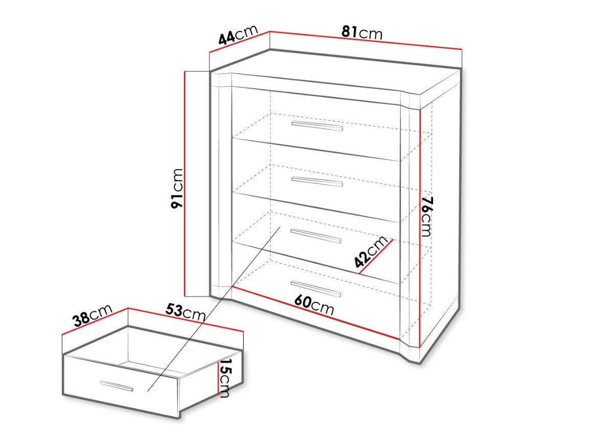 Komód Dallas D4, Szín: Triufel tölgy
