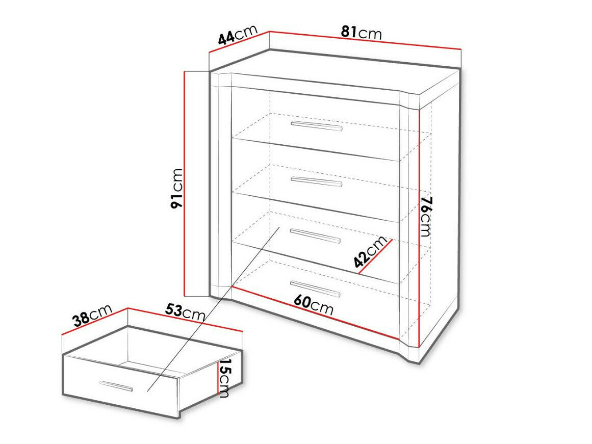 Komód Dallas D4, Szín: Sonoma tölgy