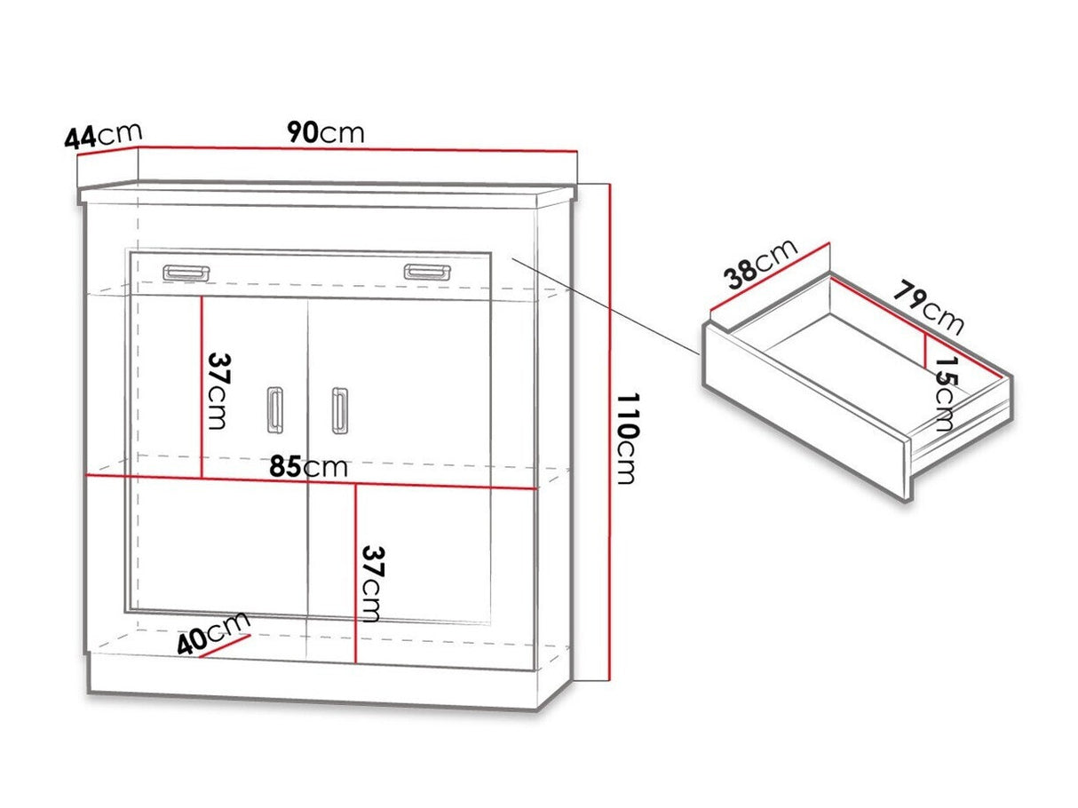 Komód Tadeusz T-2 (Nemris N2), Szín: Lefkas tölgy