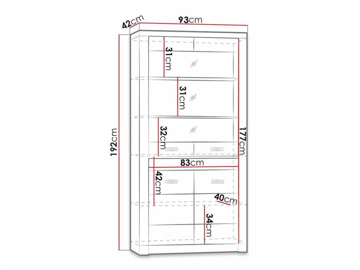 Könyvespolc Indianapolis (Nadia N03), Led világítás: Nem, Szín: Kőrisfa