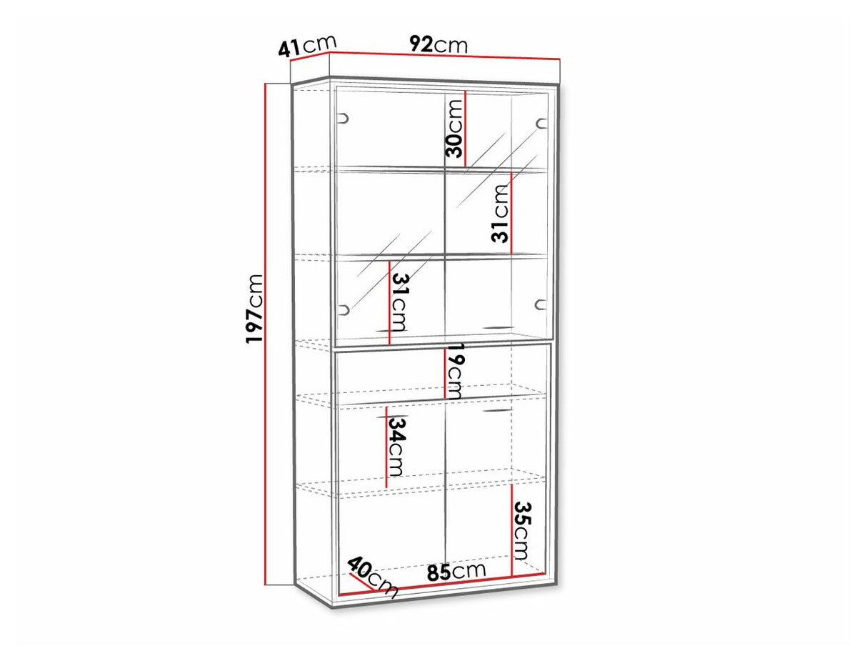 Könyvespolc Mediolan 03 (Sarged SR03), Szín: Fényes fa, Led világítás: Nem