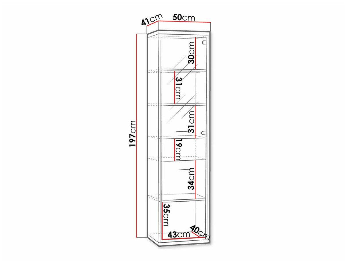 Könyvespolc Mediolan 04 (Sarged SR04), Szín: Fényes fa, Led világítás: Nem