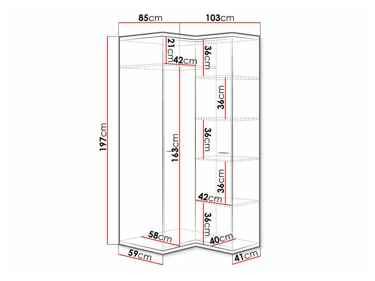 Sarokszekrény Mediolan 14 (Sarged SR14)