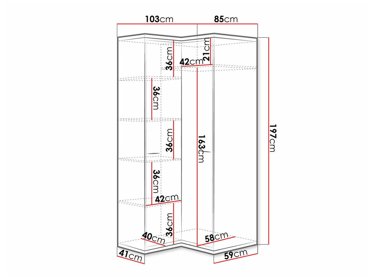 Sarokszekrény Mediolan 14 (Sarged SR14)