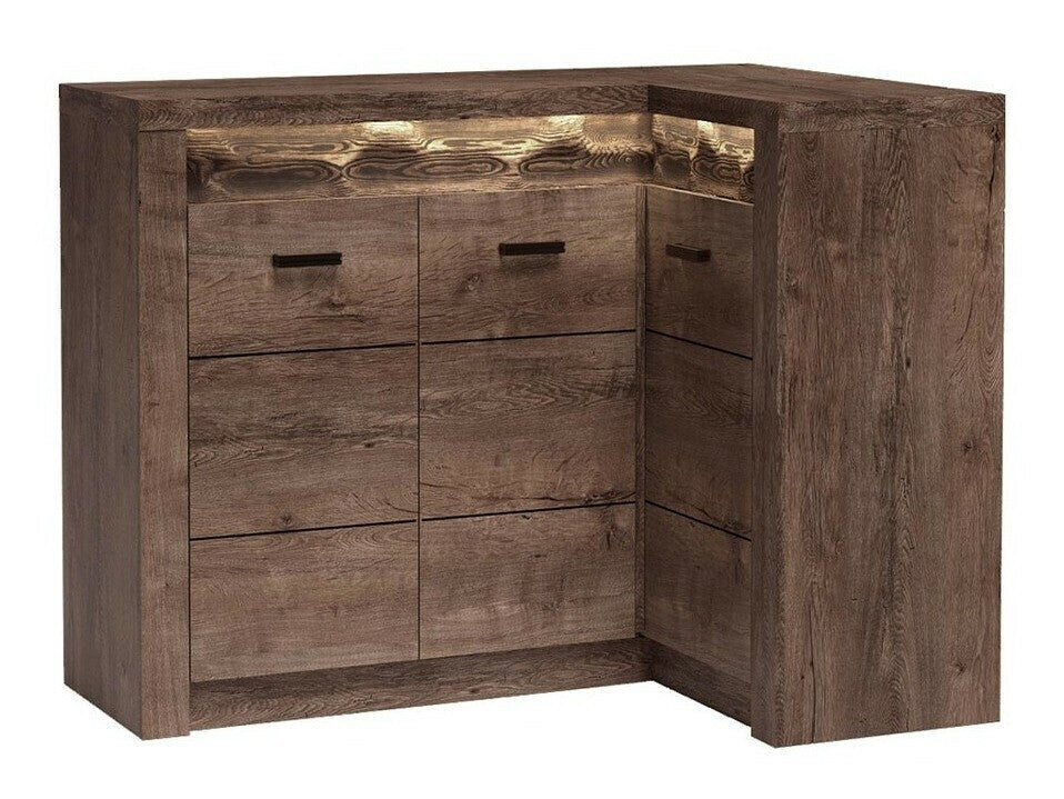 Sarokszekrény Indianapolis (Nadia N15) K, Szín: Sötét kőris, Led világítás: Nem