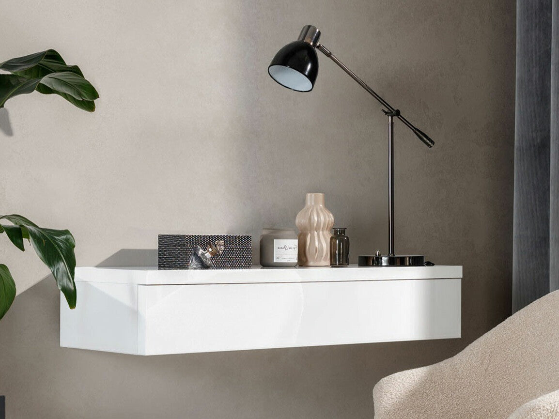 Fésülködő asztal NAVENE NV-02, Szín: Fehér + Fényes fehér