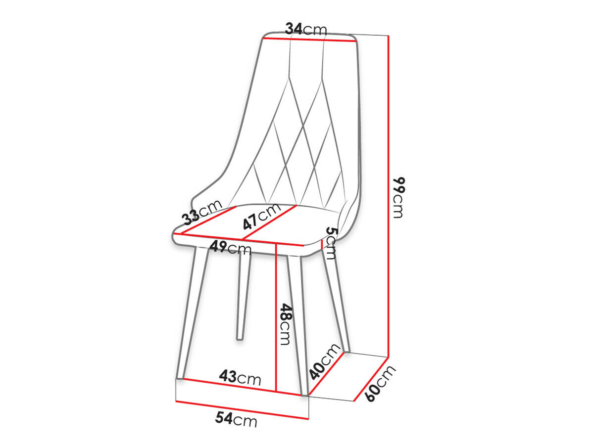 Szék S91 (ST91), Szín: Fekete + Magic Velvet 2216