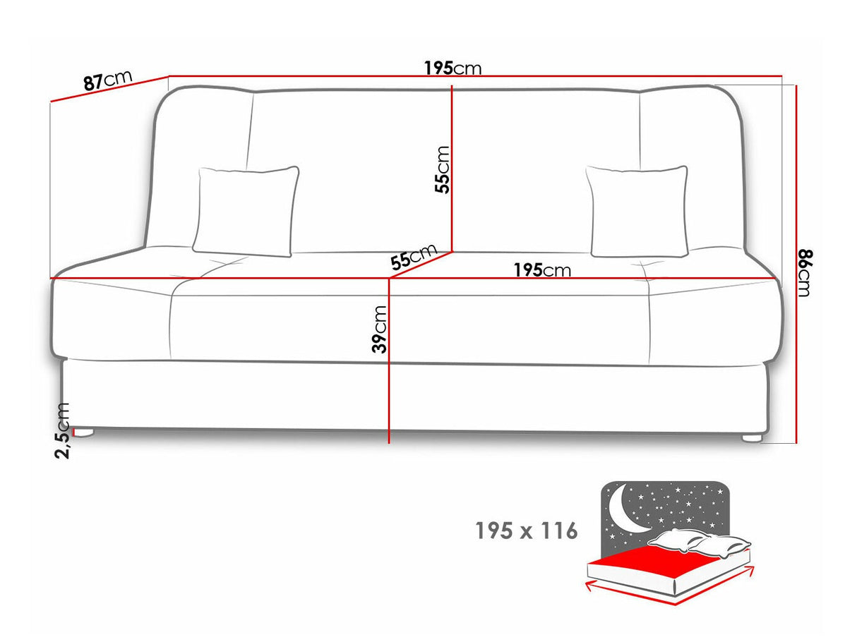 Kanapéágy Kanapa JONAS, Szín: Poso 110