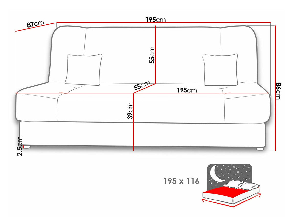 Kanapéágy Kanapa JONAS, Szín: Poso 05