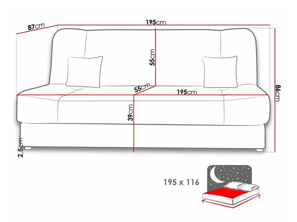 Kanapéágy Kanapa JONAS, Szín: Poso 01