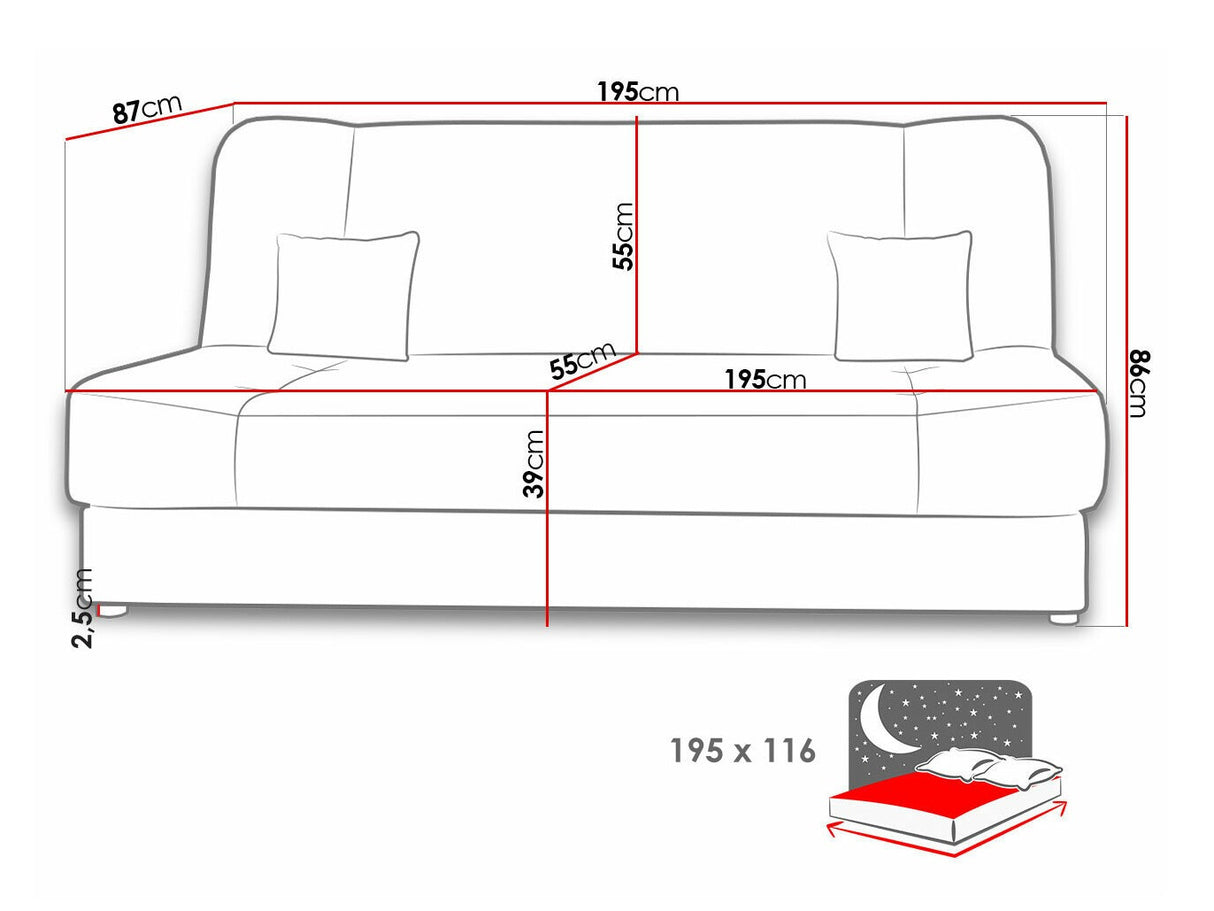 Kanapéágy Kanapa JONAS, Szín: Poso 135