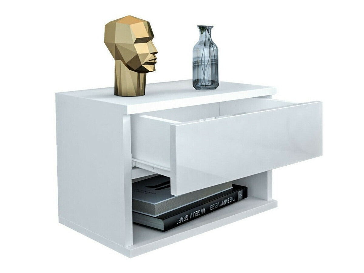 Éjjeliszekrény Nece (Abercja), Szín: Fehér + Fényes fehér