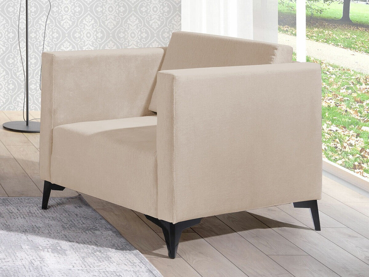 Fotel SZAFIR 1 (Denim 1), Szín: Solo 251, Lábak színe: Fényes fekete