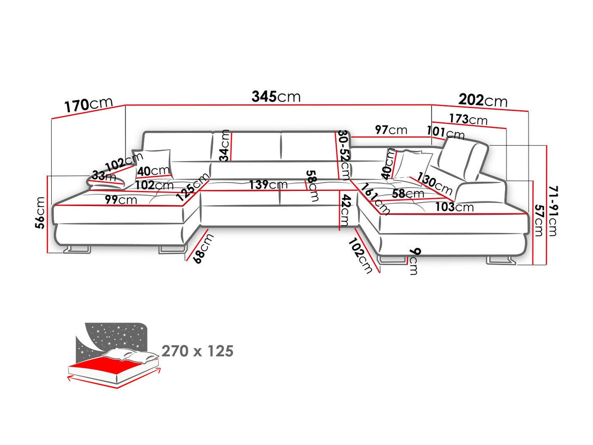 Sarokkanapé Narożnik COTERE BIS, Szín: Poso 100, Változatok: Jobbos
