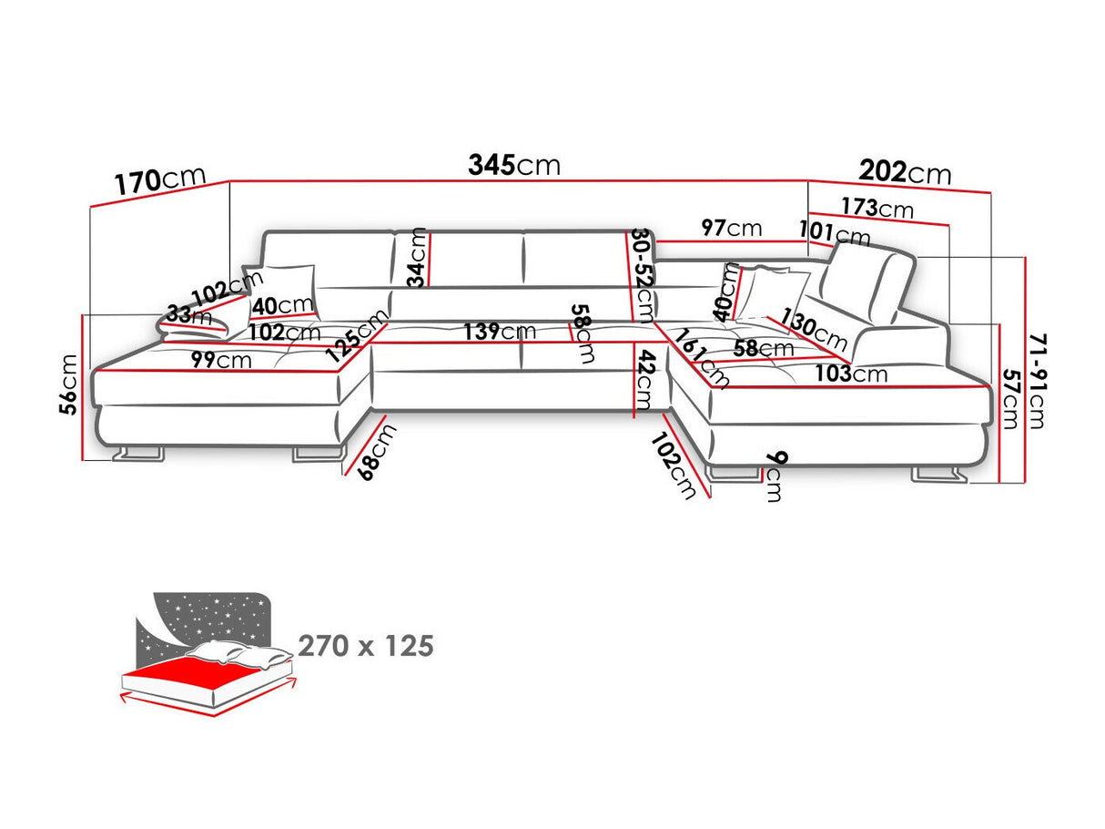 Sarokkanapé Narożnik COTERE BIS, Szín: Poso 05, Változatok: Balos