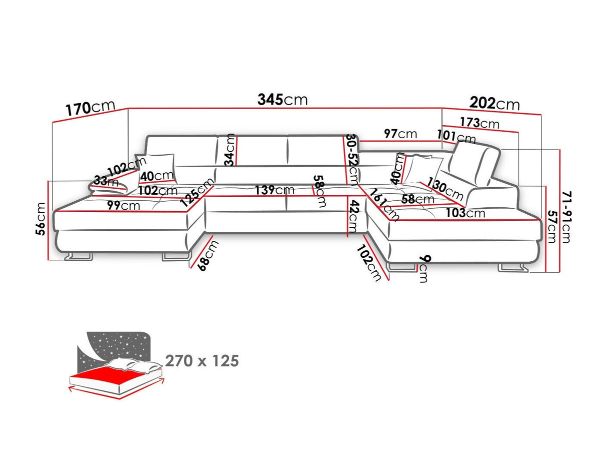 Sarokkanapé Narożnik COTERE BIS, Szín: Poso 14, Változatok: Balos