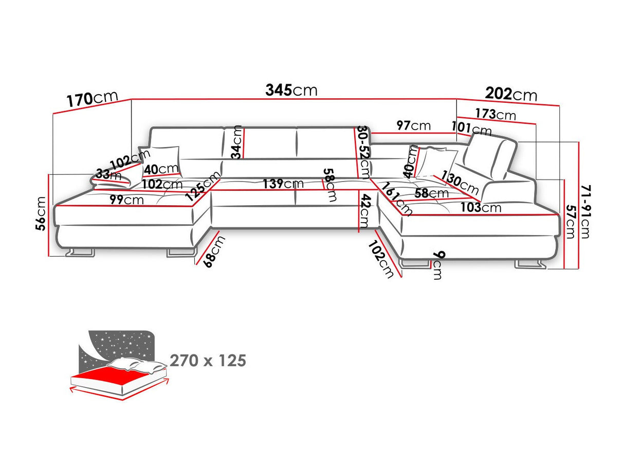 Sarokkanapé Narożnik COTERE BIS, Szín: Poso 39, Változatok: Jobbos