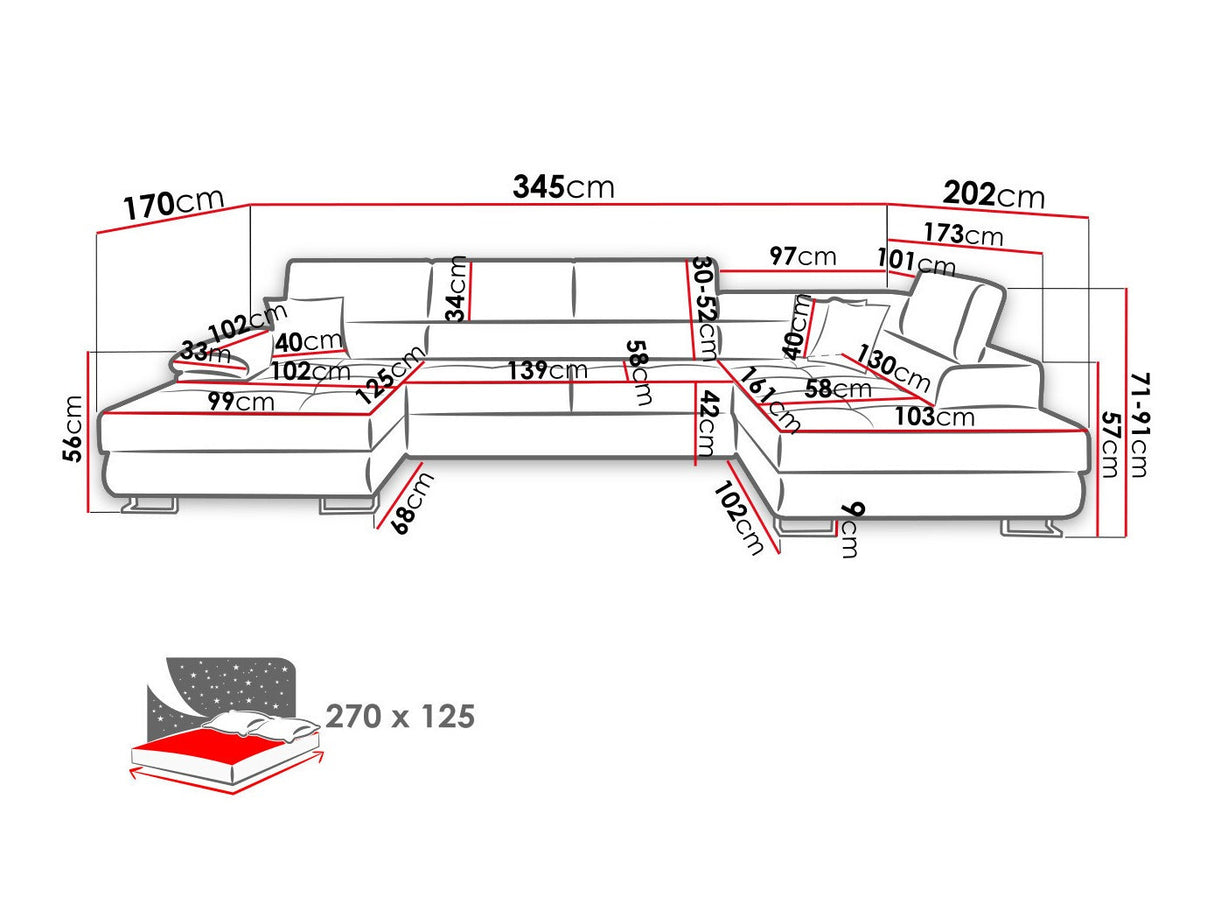 Sarokkanapé Narożnik COTERE BIS, Szín: Poso 135, Változatok: Balos