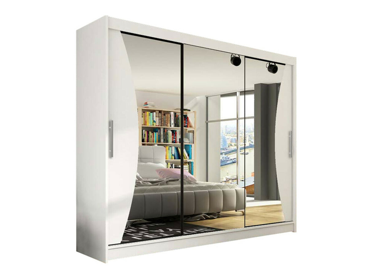 Gardróbszekrény Aston IV, Szín: Fehér, Led világítás: Nem