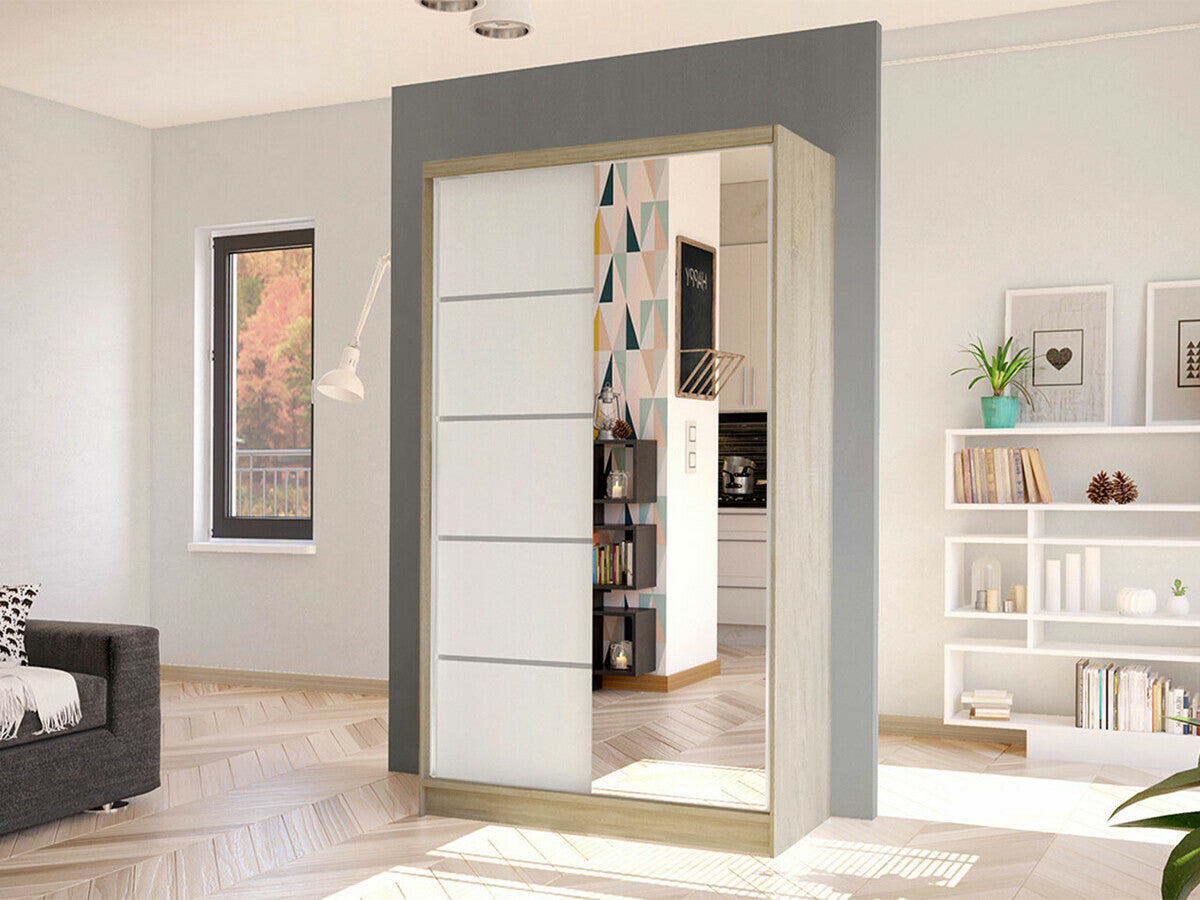 Gardróbszekrény Diego III (Masero III), Szín: Sonoma tölgy + Fehér