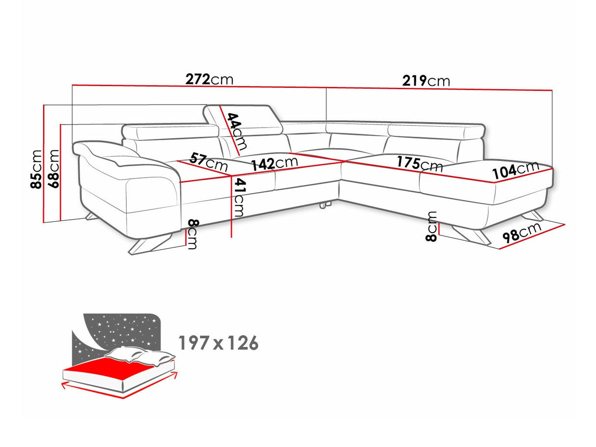 Sarokkanapé Lagos (matiz), Változatok: Balos, Szín: Inari 24