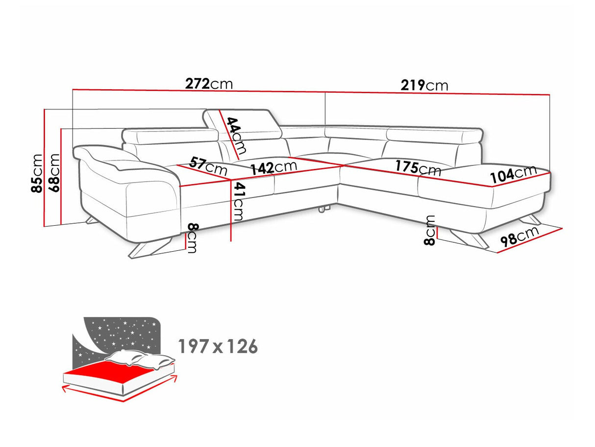 Sarokkanapé Lagos (matiz), Változatok: Jobbos, Szín: Inari 24