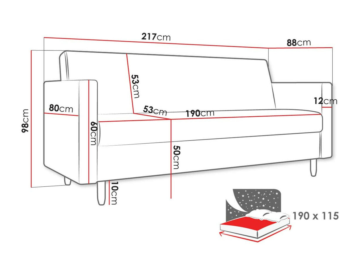 Kanapéágy Kanapa MELISA, Szín: Kronos 29