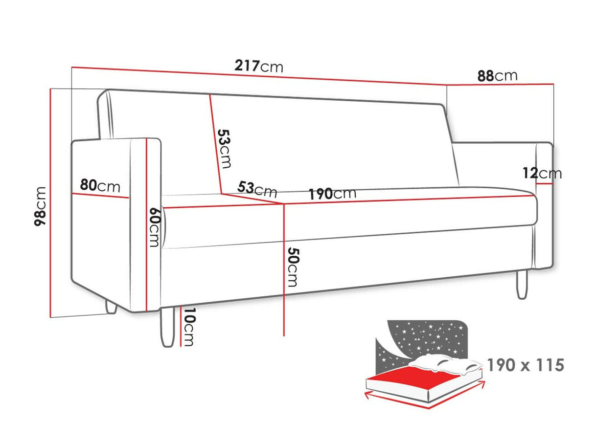 Kanapéágy Kanapa MELISA, Szín: Kronos 14