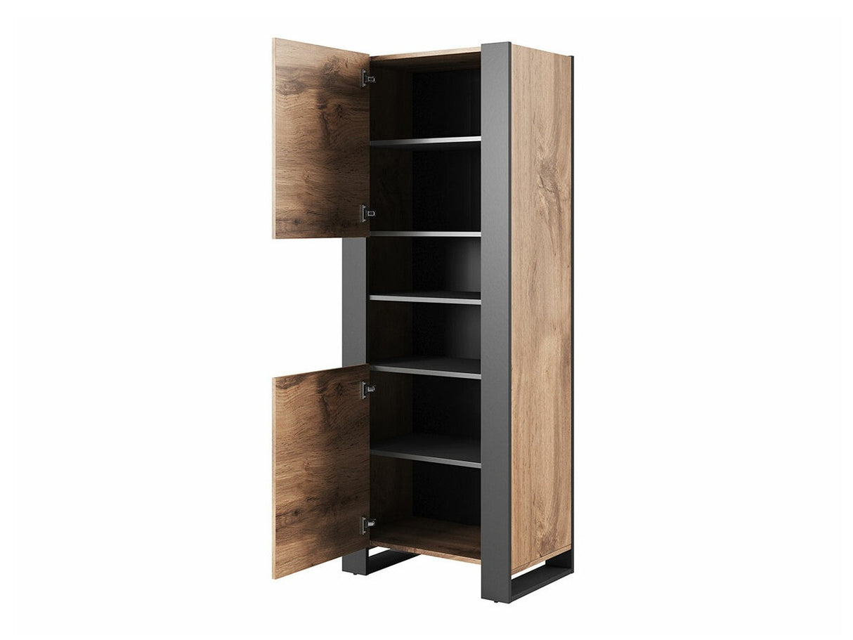 Könyvespolc Witryna WOOD_NEW Wotan / Antracyt