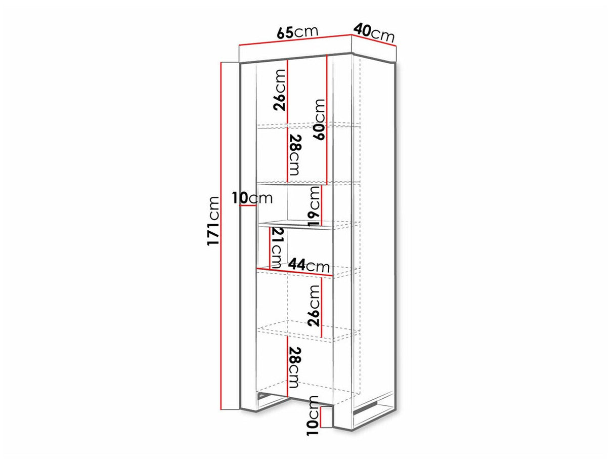 Könyvespolc Witryna WOOD_NEW Wotan / Antracyt