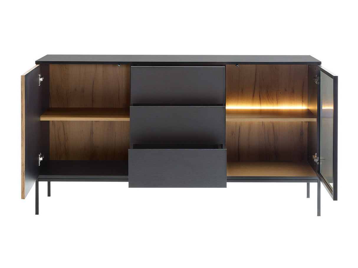 Nappali szett Meble SENTO I Czarny grafit/Dąb wotan (Dornis)