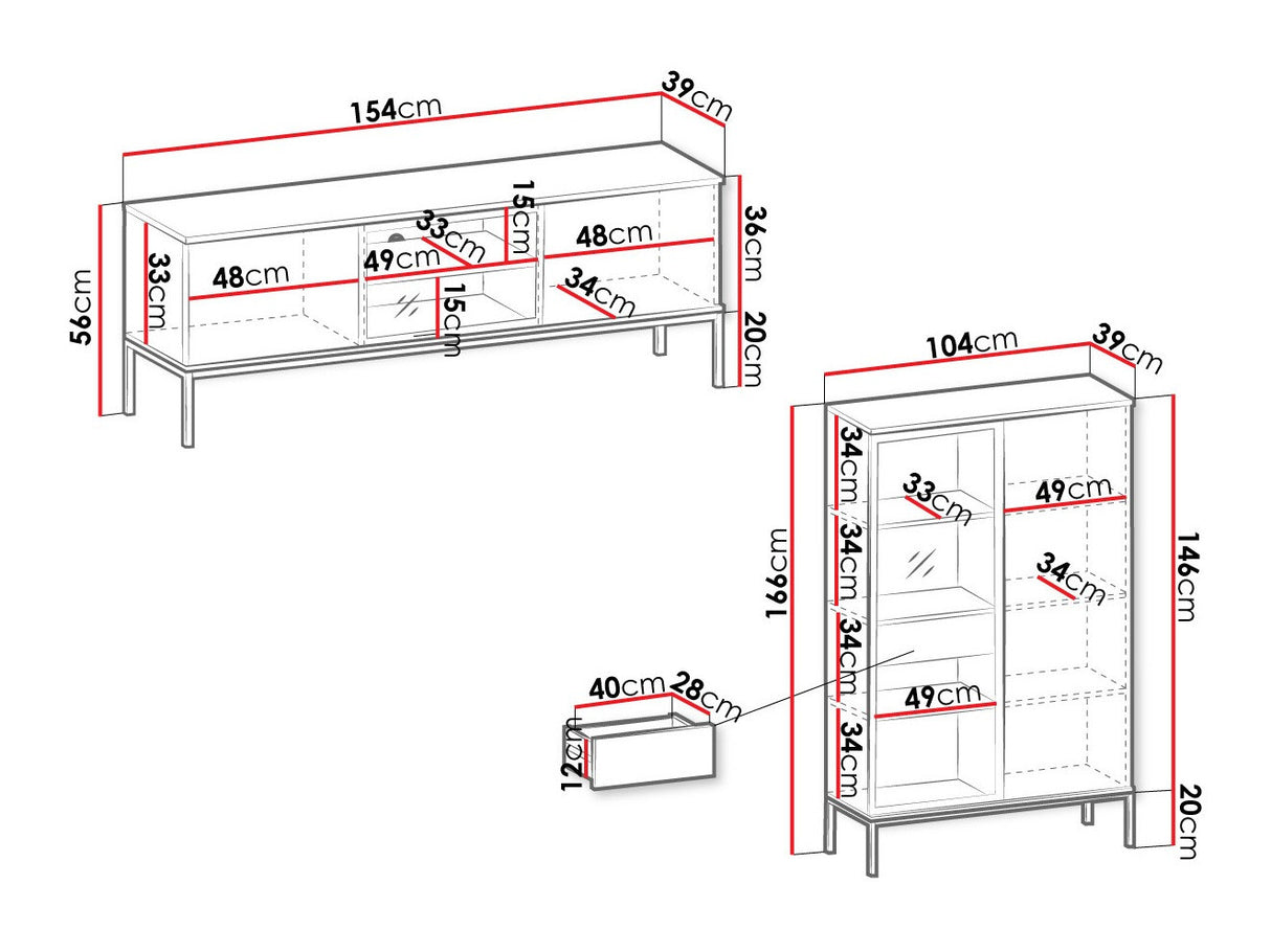 Nappali szett Meble SENTO II Czarny grafit/Dąb wotan (Dornis)