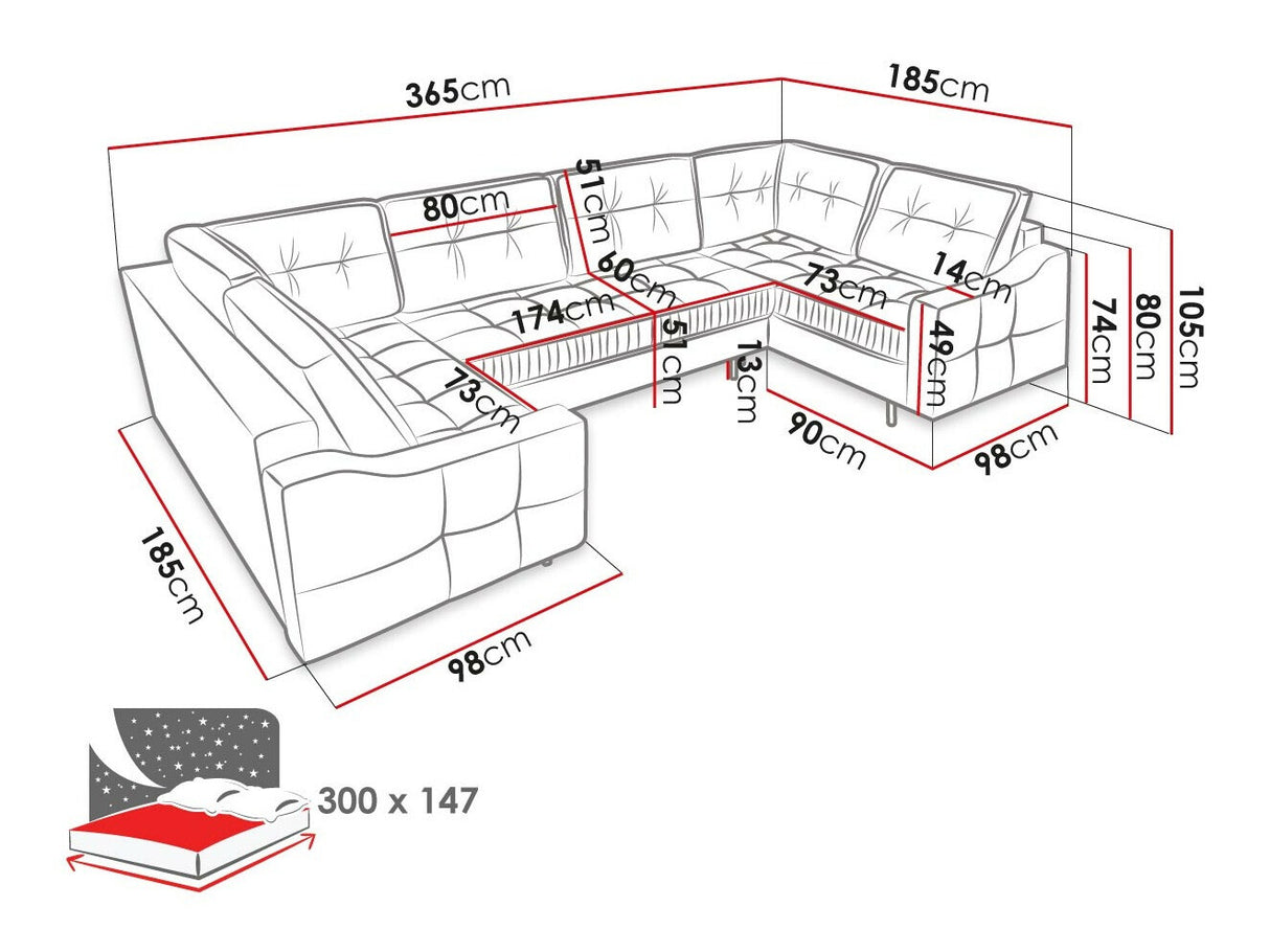Sarokkanapé Narożnik AKITA U, Szín: Kronos 19