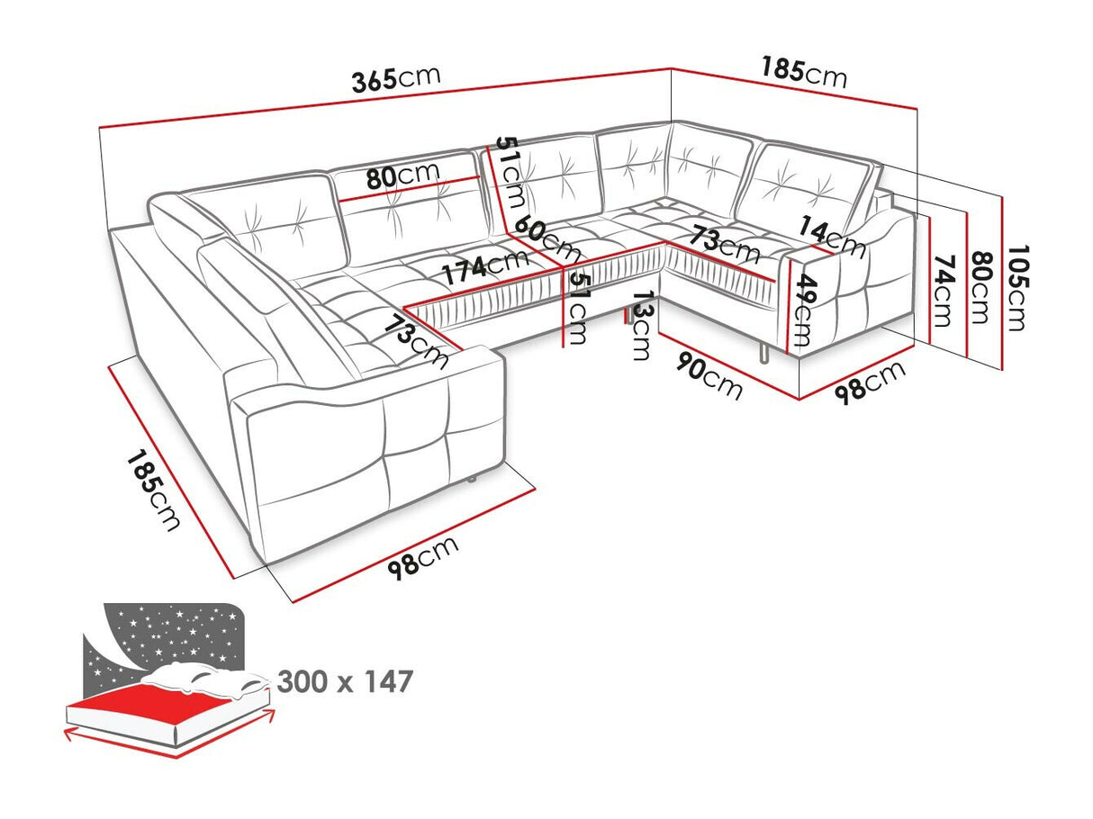 Sarokkanapé Narożnik AKITA U, Szín: Kronos 22