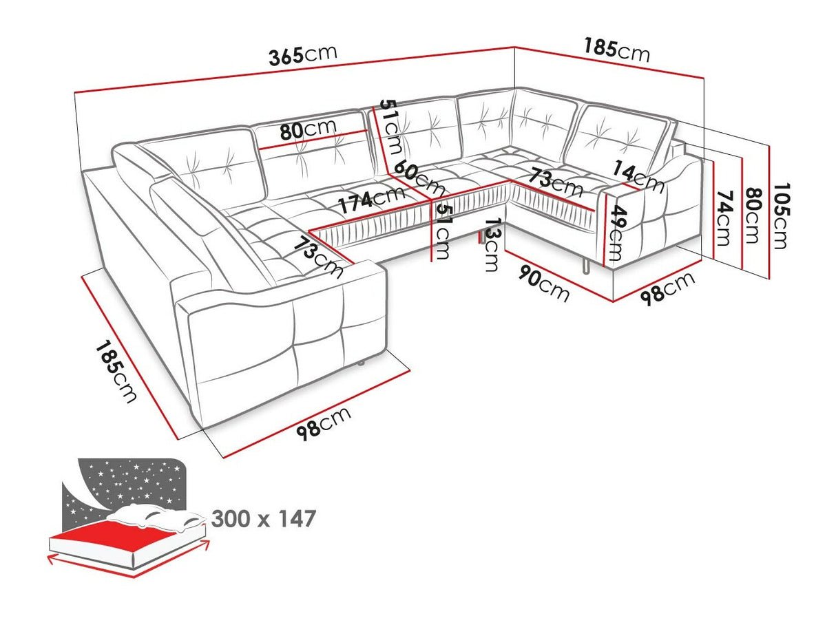 Sarokkanapé Narożnik AKITA U, Szín: Paros 02