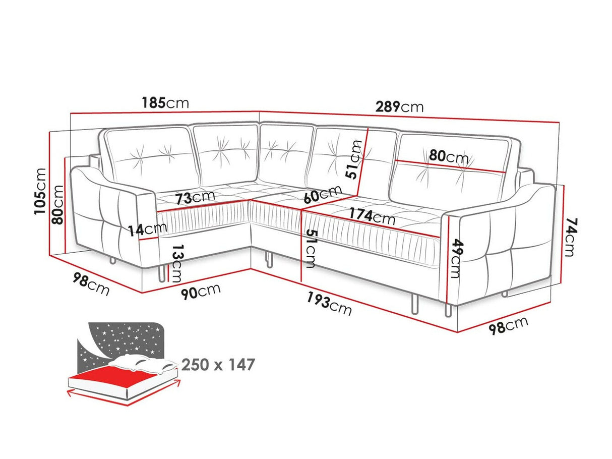 Sarokkanapé Narożnik AKITA L, Szín: Kronos 02, Változatok: Balos