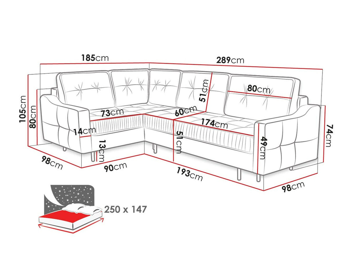 Sarokkanapé Narożnik AKITA L, Szín: Kronos 02, Változatok: Jobbos