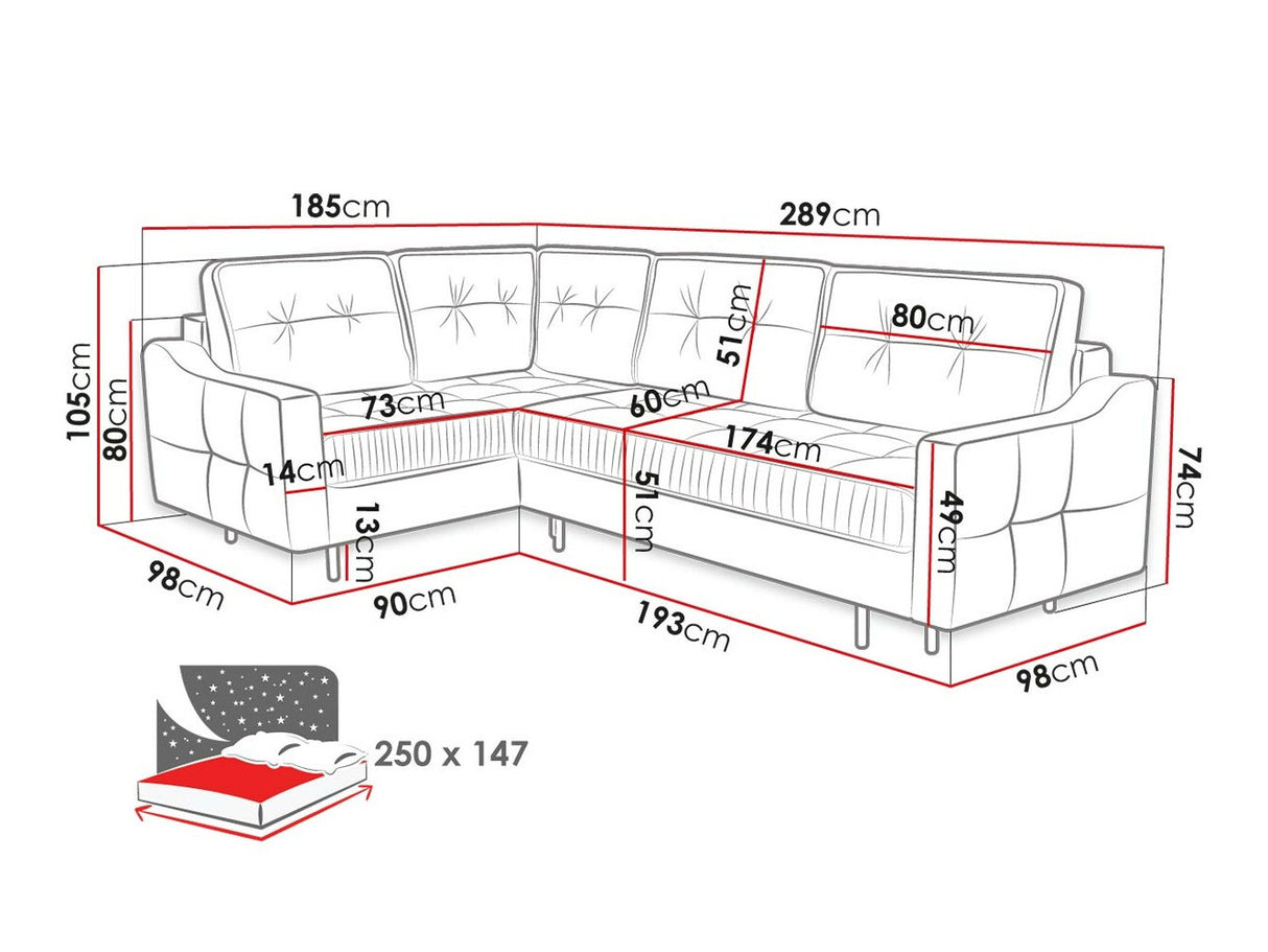 Sarokkanapé Narożnik AKITA L, Szín: Kronos 11, Változatok: Balos