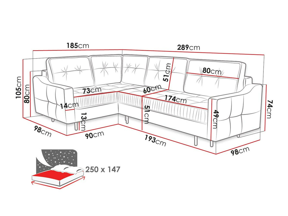 Sarokkanapé Narożnik AKITA L, Szín: Kronos 11, Változatok: Jobbos