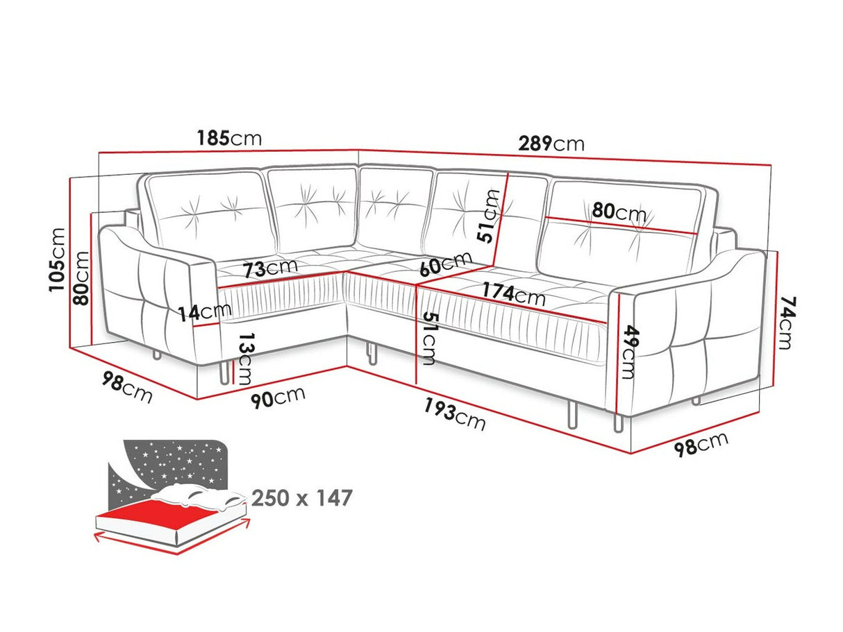 Sarokkanapé Narożnik AKITA L, Szín: Paros 2, Változatok: Balos