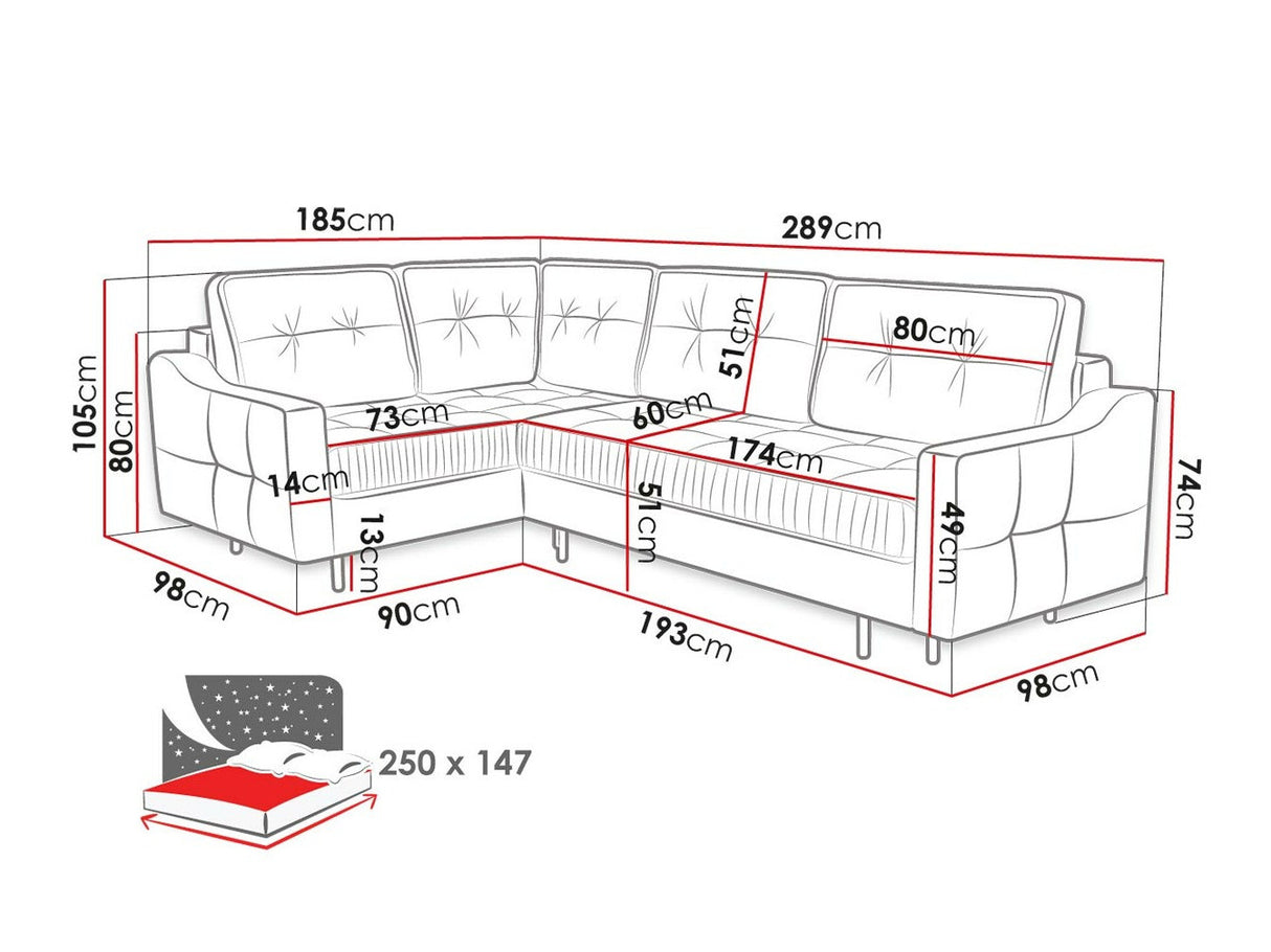 Sarokkanapé Narożnik AKITA L, Szín: Paros 2, Változatok: Jobbos