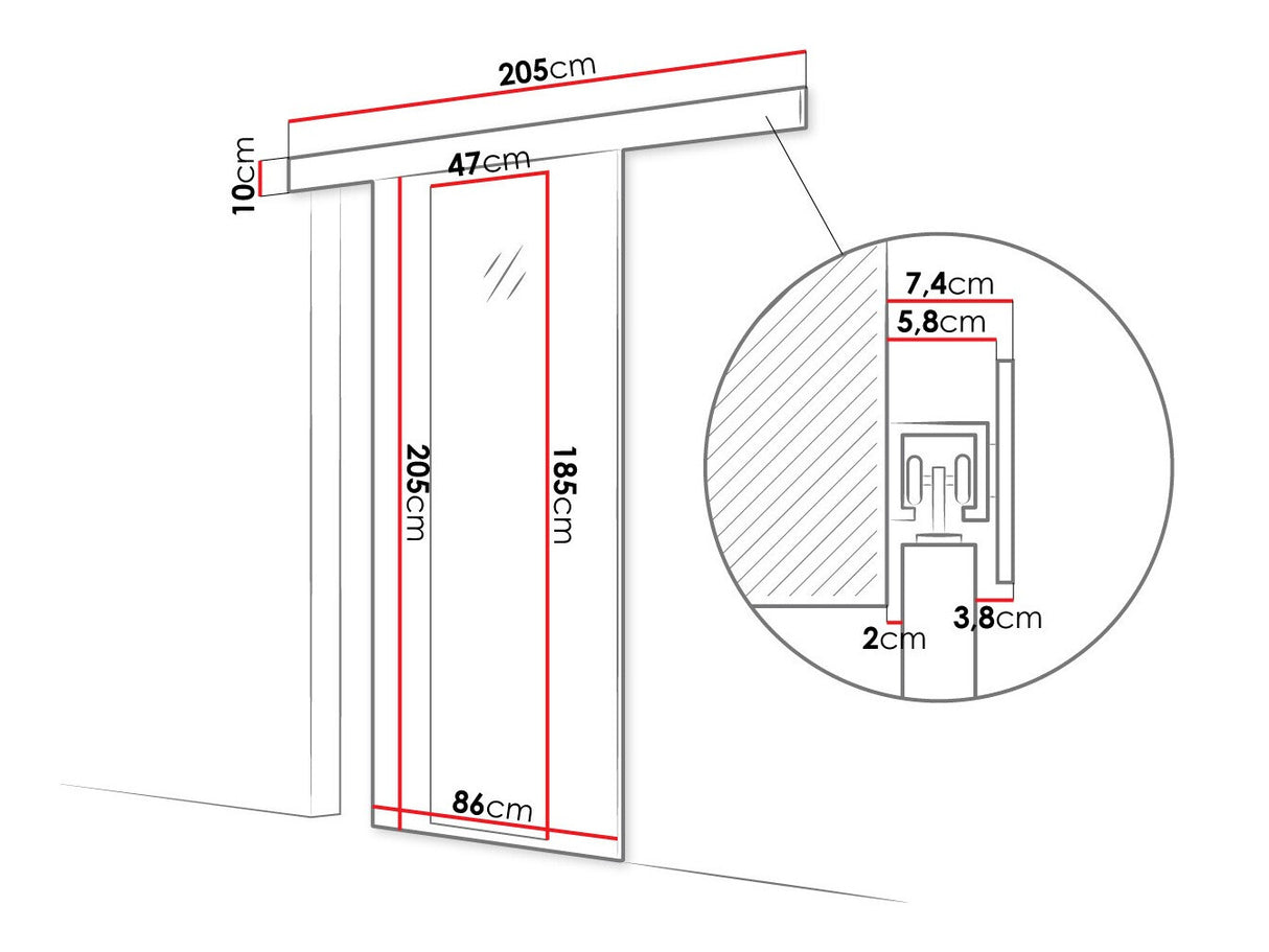 Tolóajtók Drzwi przesuwne MARTI IV, Szín: Fehér