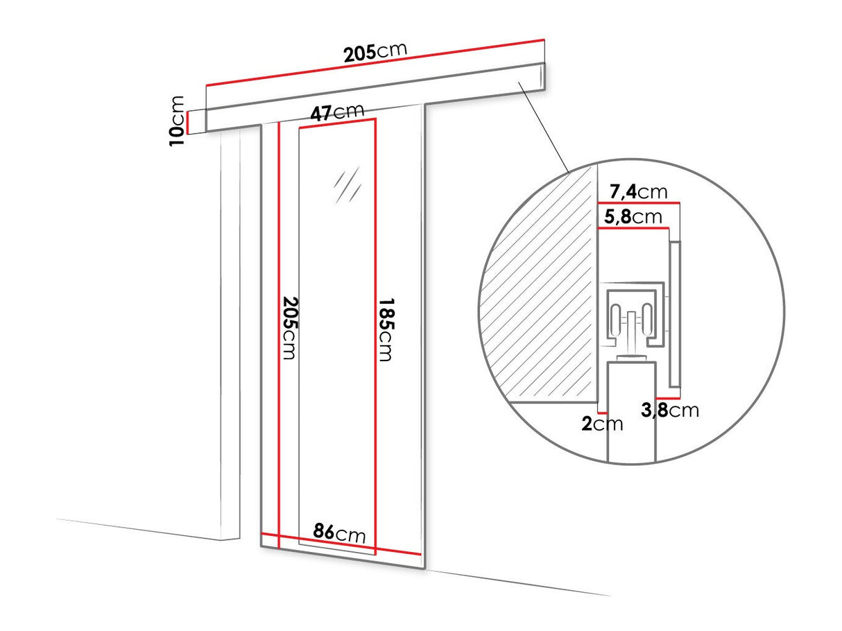 Tolóajtók Drzwi przesuwne MARTI IV, Szín: Fekete