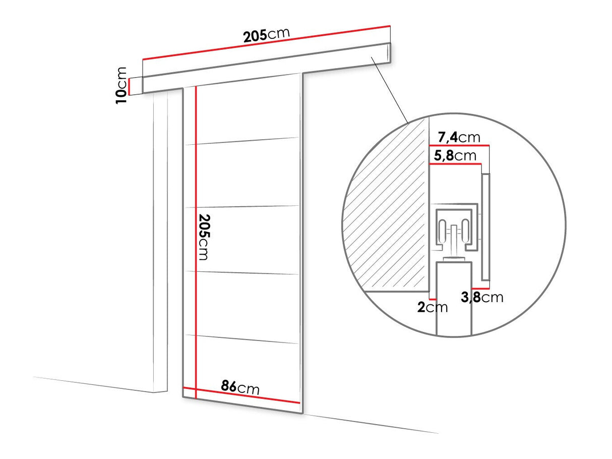 Tolóajtók Drzwi przesuwne MARTI III + samodomykacz, Szín: Sonoma tölgy