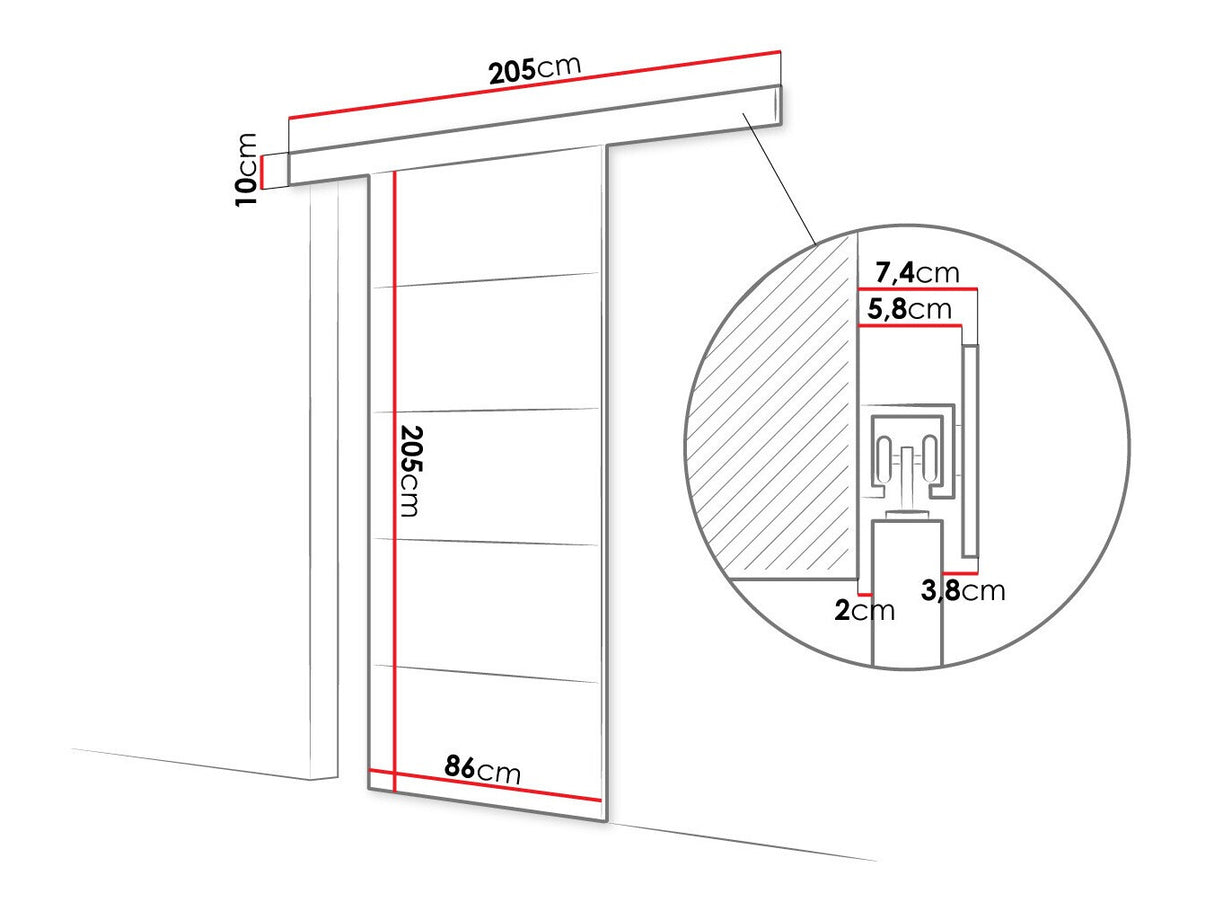 Tolóajtók Drzwi przesuwne MARTI III + samodomykacz, Szín: Fehér