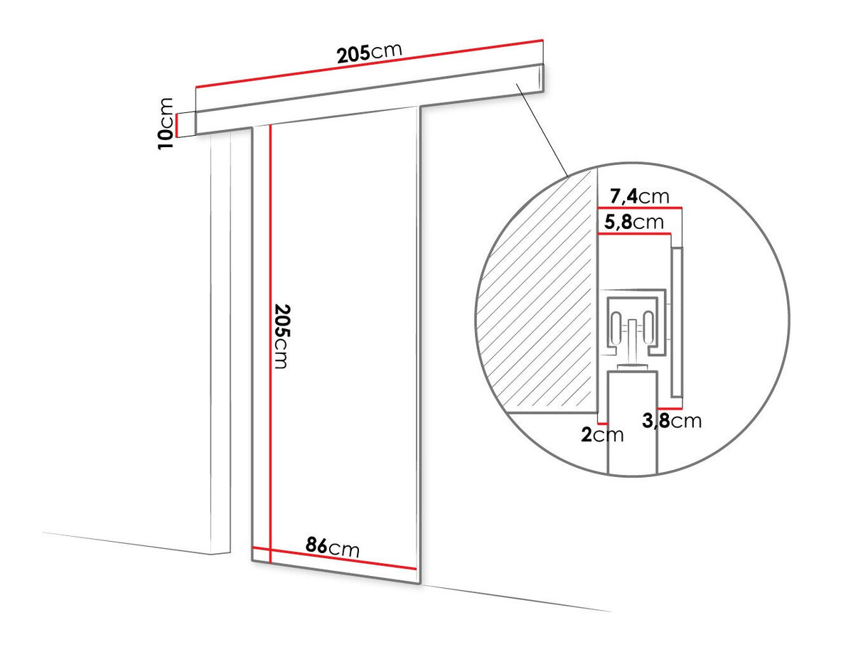Tolóajtók Drzwi przesuwne MARTI II + samodomykacz (Melanie), Szín: Sonoma tölgy