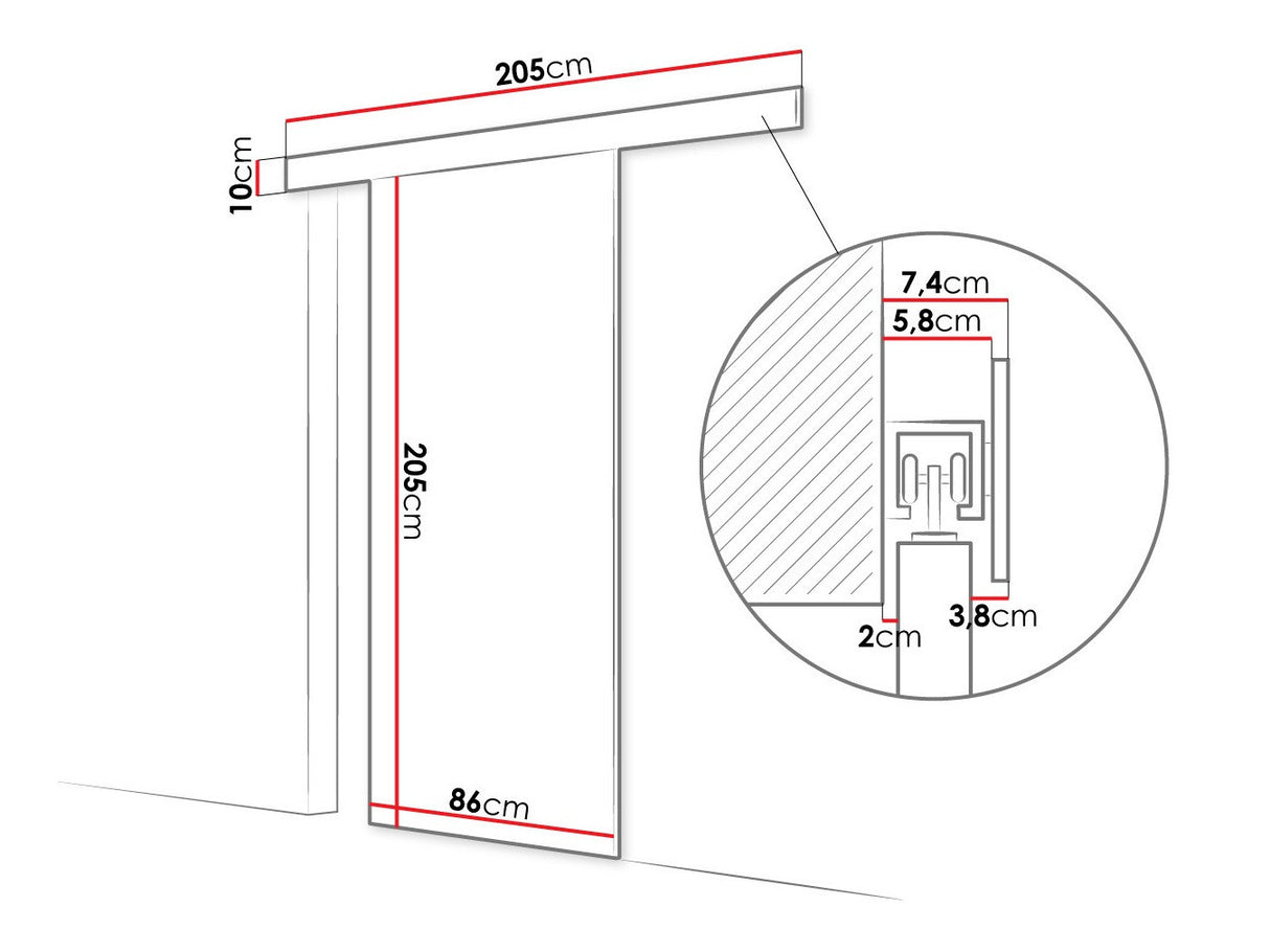 Tolóajtók Drzwi przesuwne MARTI II + samodomykacz (Melanie), Szín: Fehér